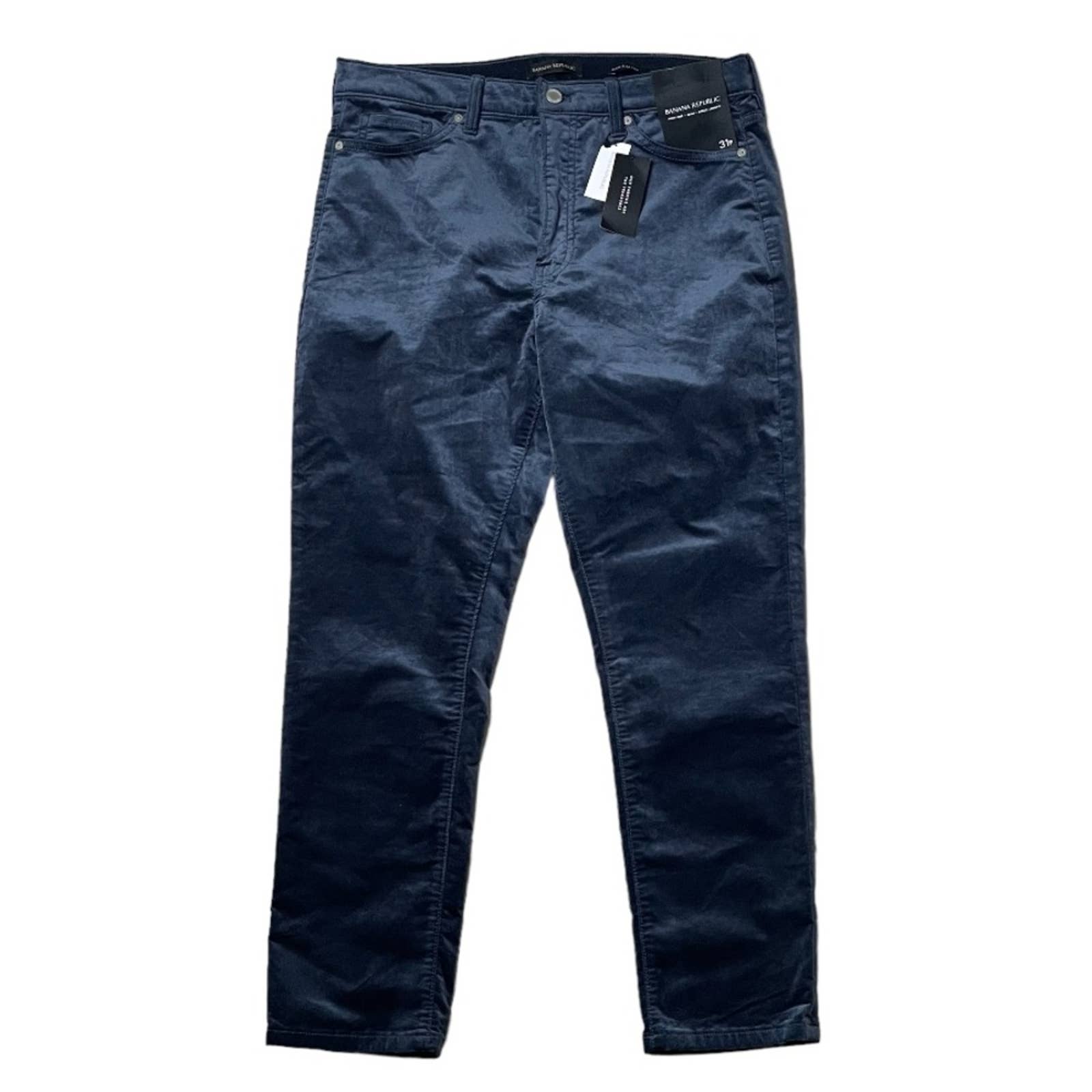 Banana Republic High-Rise Velvet Pants Size 31p Blue Nwt